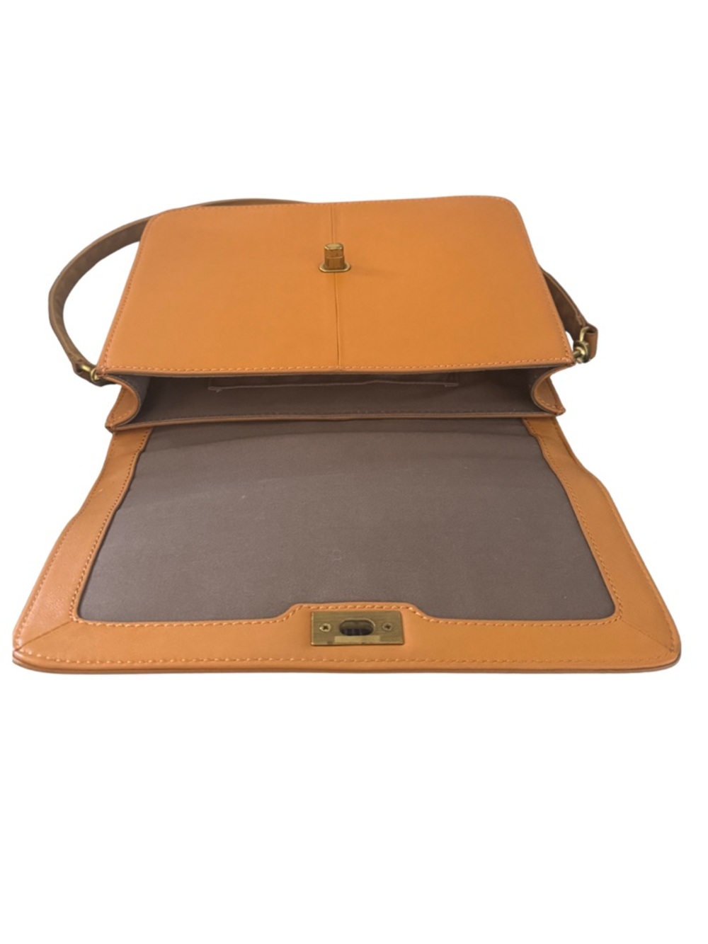 J.Crew Leather Cognac Brown Top Handle Satchel Bag - Picture 9 of 12
